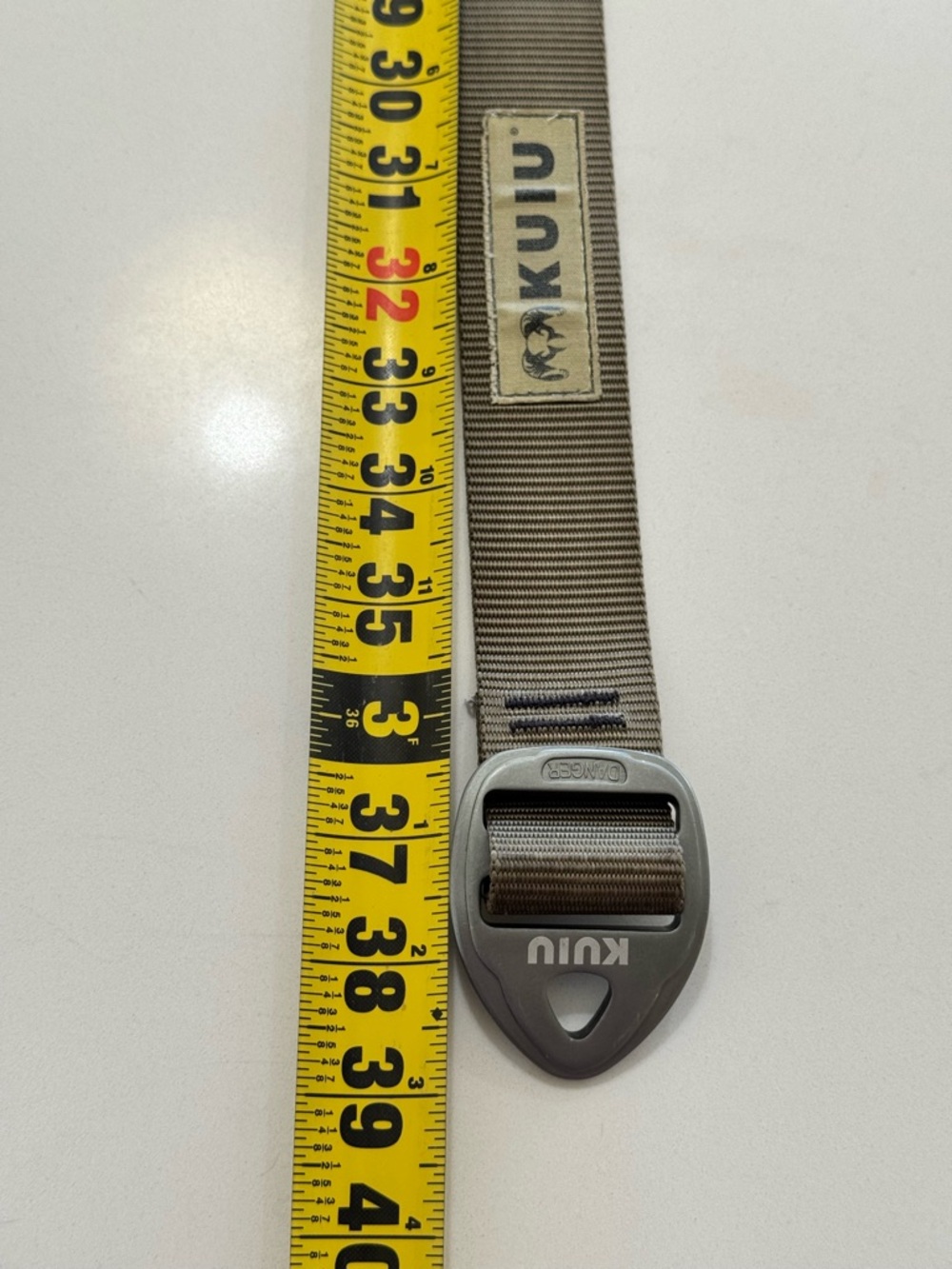 KUIU 28-32" Olive Brown Tactical Webbing Belt with Gray Buckle - Picture 4 of 5